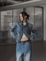 [PREMIUM/MADE] シグネチャーモールドクロップデニムジャケット