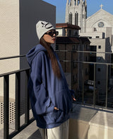 (×)(UNISEX) ラムス起毛フード