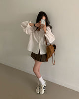 [Included underpants] Like short pleats skirt pants & skirt