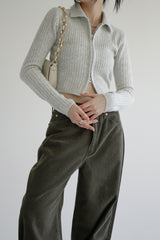 モモ2ウェイニットジップアップ / Momo 2 way knit zip-up (4color)