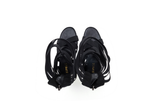 Elastic Strap Long Sandal Heel(Black)