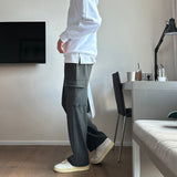 LMN Winter Spandex Napping Banded Cargo Wide Pants (4 colors)