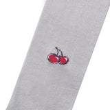 CHERRY LOGO KNEE SOCKS [LIGHT GRAY]