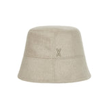 Stud Drop Over Fit Wool Bucket Hat Beige