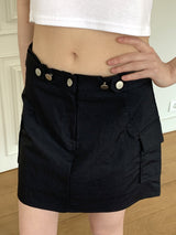 ナインビジョーポケットカーゴナイロンミニスカート/Naing Bijo Pocket Cargo Nylon Mini Skirt
