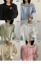 ブックルボックスクロップドニットフーディー / Bookle Box Cropped Knitwear Hoodie
