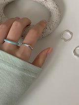 [5 set] sky bold layered ring set / 2 colors
