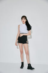 バルジングハイネッククロップトップ / TOP(9048) Bulging High Neck Crop Top
