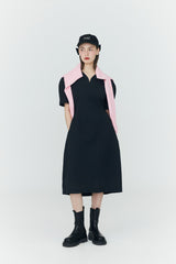 チューリップ シアサッカー ドレス / Tulip Seersucker Dress [Black]