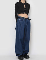 ステッチワイドデニムパンツ / Stitch Wide Denim Pants