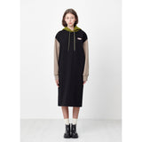 HOODIE LONG JERSEY DRESS_BLACK (6609947983990)