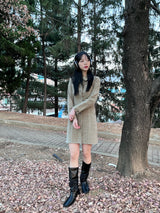 Western collar mini dress