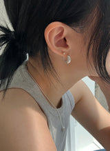[92.5silver] クラックワンタッチピアス
