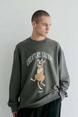 CS ラッキークルーネック / BSR2223FWPO071 CS LUCKY CREWNECK LIGHT KHAKI