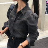 [BELLIDE MADE]  ビンテージクロップドデニムシャツ