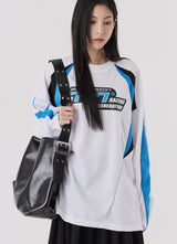 グロメットワイドストラップショルダーバッグ