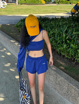 Yellow lettering ball cap