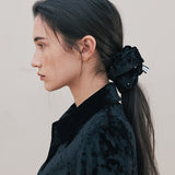 Velvet Dot Scrunchie (Black)