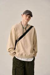 REVERSE PATTERN SWEATSHIRT-BEIGE