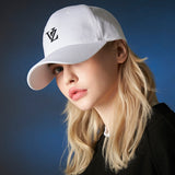 3D Monogram logo over fit ball cap WHITE