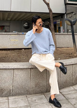 ワッフルUネックロングスリーブ