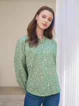 HENRY NECK SHIRRING BLOUSE_GREEN (6638369013878)