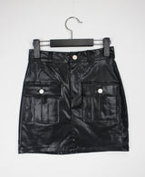 コーテッドミニスカート/Coated mini skirt (2color)