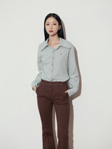 HALF HIDDEN BLOUSE -MINT (6636704333942)