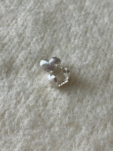 [92.5silver] マットハートワンタッチピアス