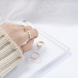 スワンハートレイヤードリングセット / Swan Heart Layered Ring Set / 5 set (2 color)