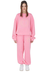 [IPT007-5] CIRCLE GLITTER LOGO JOGGER PANTS PINK