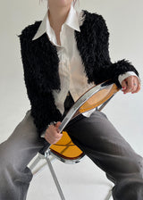 ノーボタンファークロップカーディガン/Nor Button Fur Crop Cardigan (3color)