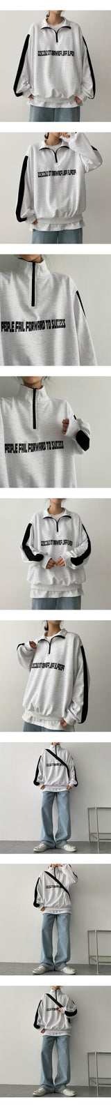 カラードハーフジップアップアノラックスウェットシャツ / Getz Colored Half Zip-Up Anorak Sweatshirt