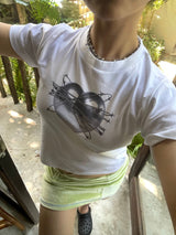 3DハートTシャツ/LEKIM 3D HEART T-SHIRT WHITE (WOMAN)
