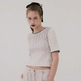 ニットグラデーションプリントトップ/KNIT GRADATION PRINT TOP