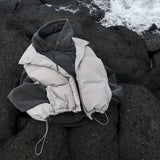 [BELLIDE MADE] Vintage Pigment Crop Hoodie