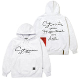 レターグラフオーバーサイズドヘビースウェットフーディー / 22 LETTER GRAPH OVERSIZED HEAVY SWEAT  HOODIE WHITE MELANGE / LIGHT KHAKI