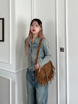 スエード フリンジ ショルダーバッグ / suede fringed shoulder bag