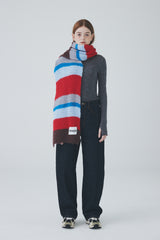 カラーストライプマフラー / Color Stripe Muffler [Red]