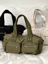 Tatoon nylon two-pocket shoulder bag