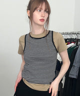 STRIPE SLEEVELESS (GRAY)