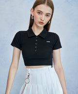 HIDE Collar Button Top (Black) (6570968285302)