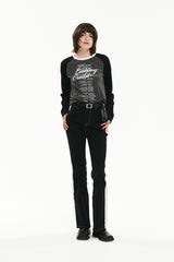 キルシーレタリングラグランTシャツ／KIRSH LETTERING LAGLAN T-SHIRT [BLACK]