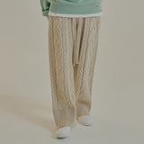 CABLE KNIT WIDE PANTS