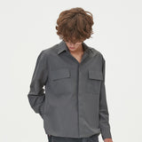 TWO POCKET HIDDEN BUTTONS SHIRTS_CHARCOAL (6612826259574)