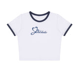 リンガークロップTシャツ / 0 5 clut studio ringer crop t-shirt - NAVY
