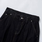 ディープタックポイントデニムパンツ / DEEP TUCK POINT DENIM PANTS - BLACK