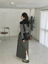 ラッシュバックスリットロングスカート