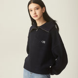 OSロゴクロップニットハーフジップアップ / OS LOGO CROP KNIT HALF ZIP-UP - 3COLOR