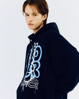 スプレーラビットフーディ/SPRAY RABBIT HOODIE-NAVY